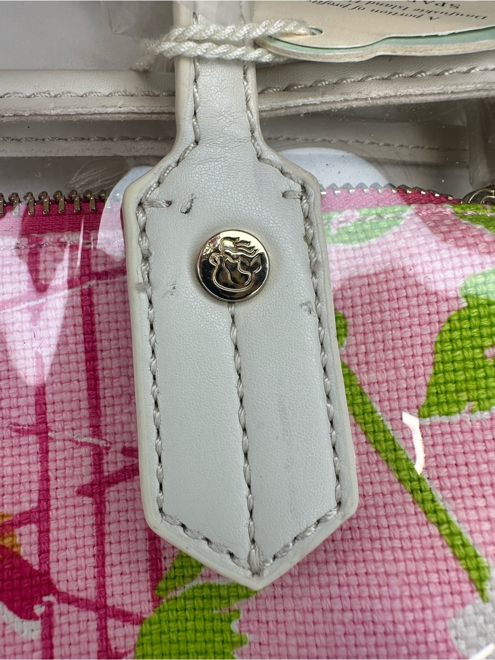 Spartina 449 Pink Floral Clear Tote with Cream Trim - Picture 14 of 16